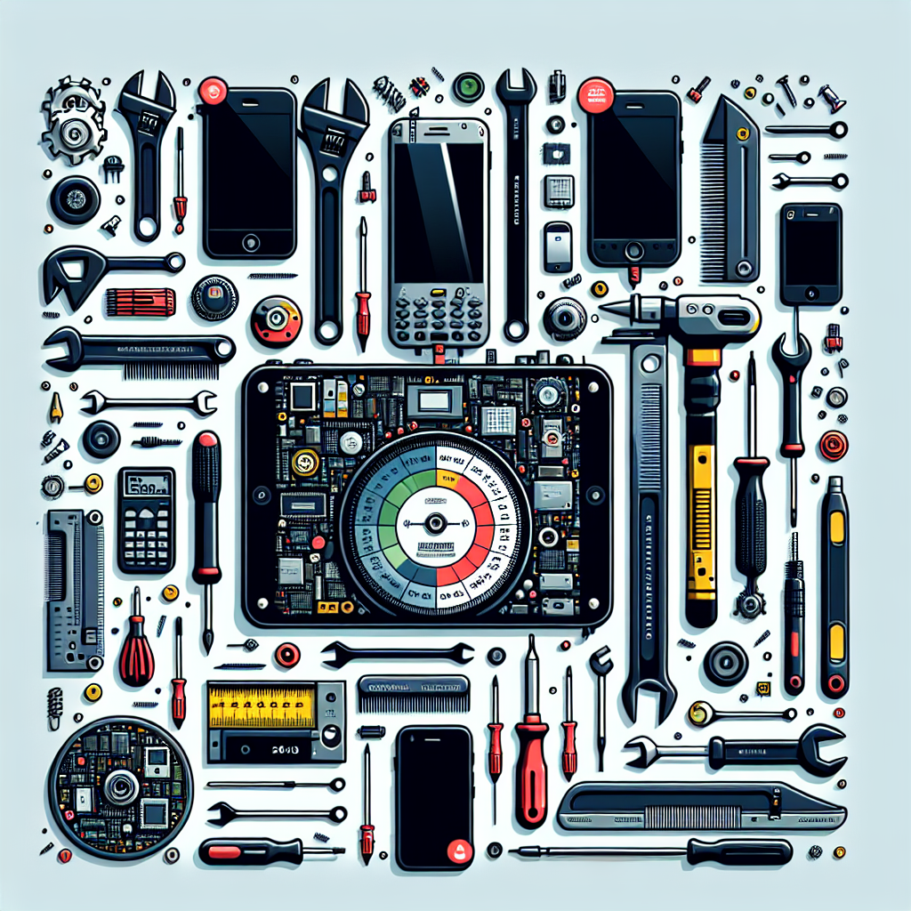 "Infographic illustrating the device repairability scoring system, highlighting key factors such as ease of disassembly, availability of spare parts, and repair documentation, relevant to understanding consumer electronics repairability."